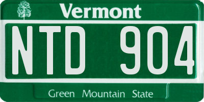 VT license plate NTD904