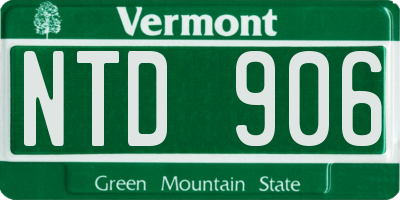 VT license plate NTD906