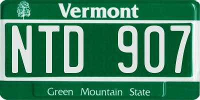 VT license plate NTD907