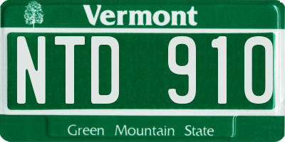 VT license plate NTD910