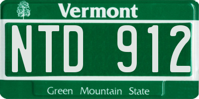 VT license plate NTD912