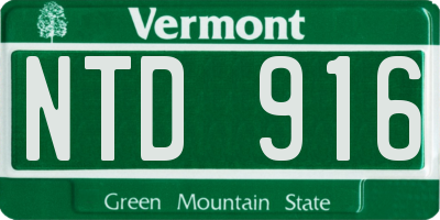 VT license plate NTD916