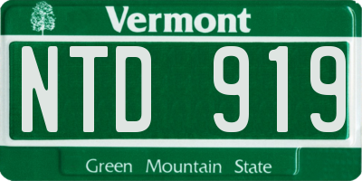 VT license plate NTD919