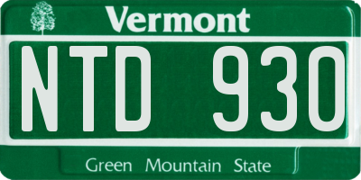VT license plate NTD930