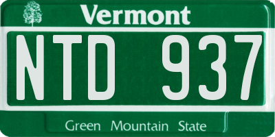 VT license plate NTD937