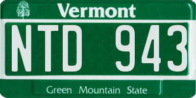 VT license plate NTD943