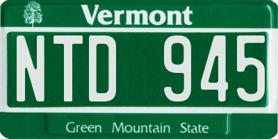 VT license plate NTD945