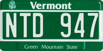 VT license plate NTD947