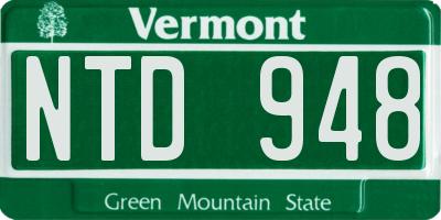 VT license plate NTD948