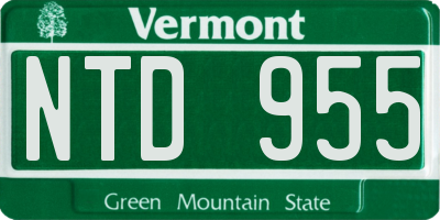 VT license plate NTD955