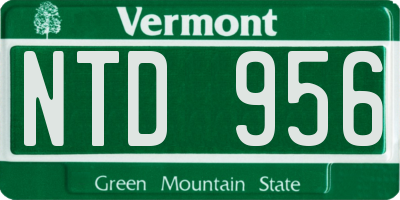 VT license plate NTD956