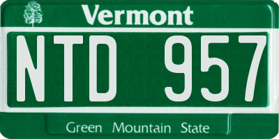 VT license plate NTD957