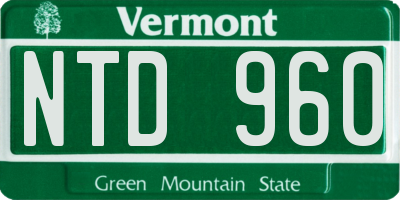 VT license plate NTD960