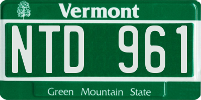 VT license plate NTD961