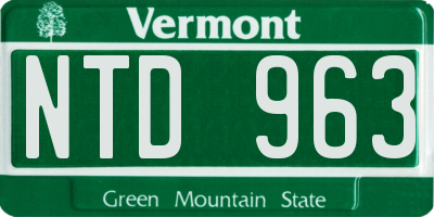 VT license plate NTD963
