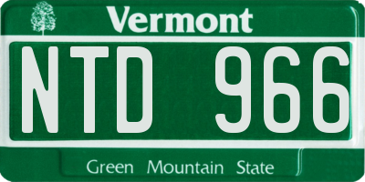 VT license plate NTD966