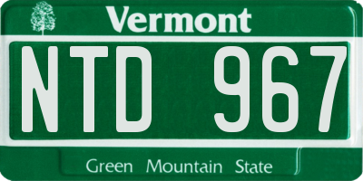 VT license plate NTD967