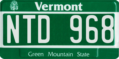 VT license plate NTD968