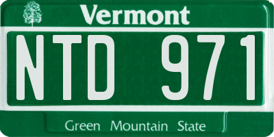 VT license plate NTD971