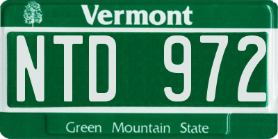 VT license plate NTD972