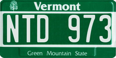 VT license plate NTD973
