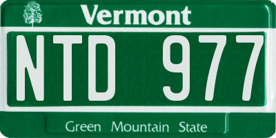 VT license plate NTD977