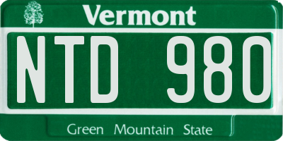 VT license plate NTD980