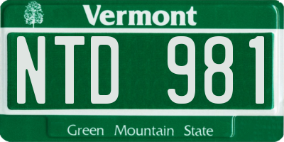 VT license plate NTD981
