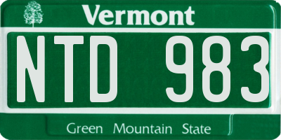 VT license plate NTD983