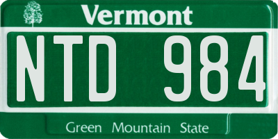 VT license plate NTD984