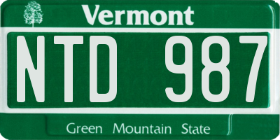 VT license plate NTD987