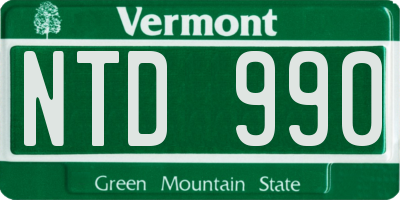 VT license plate NTD990