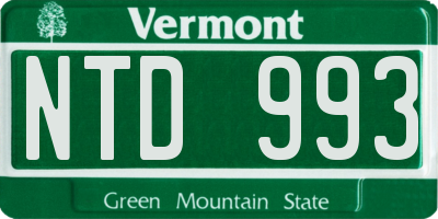 VT license plate NTD993