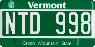 VT license plate NTD998