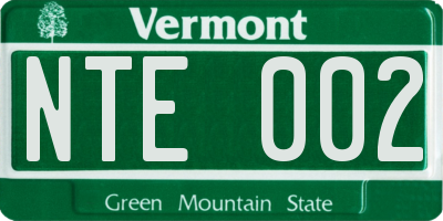 VT license plate NTE002