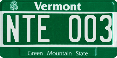 VT license plate NTE003