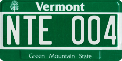 VT license plate NTE004