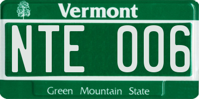 VT license plate NTE006
