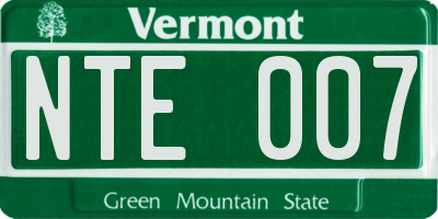 VT license plate NTE007