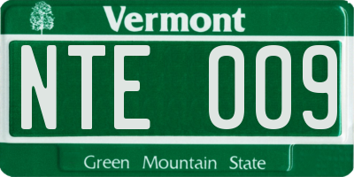 VT license plate NTE009