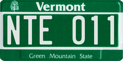 VT license plate NTE011