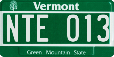VT license plate NTE013