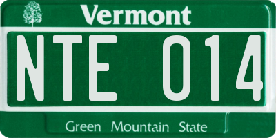 VT license plate NTE014