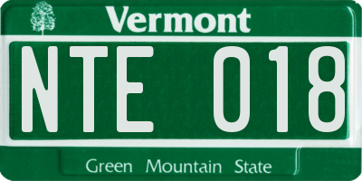 VT license plate NTE018