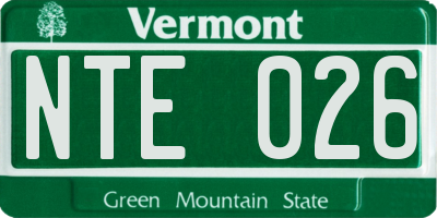 VT license plate NTE026