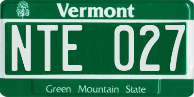 VT license plate NTE027