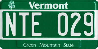 VT license plate NTE029