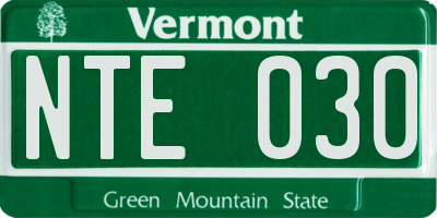 VT license plate NTE030
