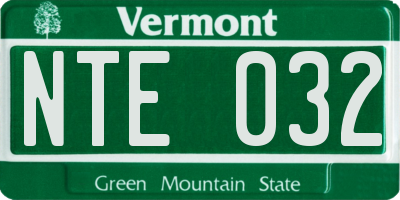 VT license plate NTE032