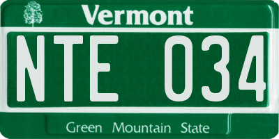VT license plate NTE034